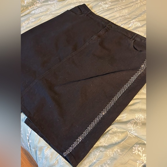Cato Dresses & Skirts - Cato Black Denim Skirt with Silver Studs – Size 22W